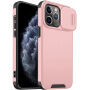 Matný kryt s posuvnou krytkou kamery na iPhone 11 Pro Max - ružový