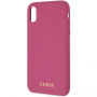 Guess Silicone Gold Logo case kryt pre iPhone XR – ružová