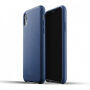 Mujjo Full Leather puzdro pre iPhone XR – modrá