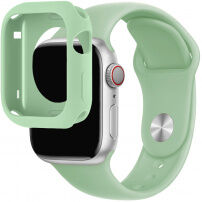 Silikónový remienok so silikónovým puzdrom na Apple Watch 45 mm / 44 mm - zelený