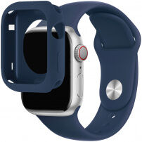 Silikónový remienok so silikónovým puzdrom na Apple Watch 41 mm / 40 mm - tmavomodrý