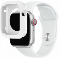 Silikónový remienok so silikónovým puzdrom na Apple Watch 41 mm / 40 mm - biely