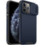 Matný kryt s posuvnou krytkou kamery na iPhone 11 Pro Max - tmavomodrý