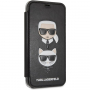 Karl Lagerfeld Karl and Choupette Book puzdro pre iPhone XR – čierna