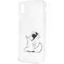 Karl Lagerfeld Fun Choupette No Rope Hard Case kryt pre iPhone XS Max – číry