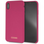 Guess Silicone Gold Logo case kryt pre iPhone XS Max – ružová