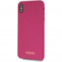 Guess Silicone Gold Logo case kryt pre iPhone XS Max – ružová