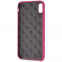 Guess Silicone Gold Logo case kryt pre iPhone XS Max – ružová