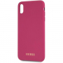 Guess Silicone Gold Logo case kryt pre iPhone XS Max – ružová