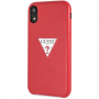 Guess PU Leather Case Triangle kryt pre iPhone XR – červená