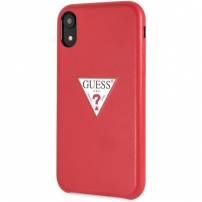 Guess PU Leather Case Triangle kryt pre iPhone XR – červená