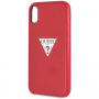 Guess PU Leather Case Triangle kryt pre iPhone XR – červená