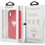 Guess PU Leather Case Triangle kryt pre iPhone XR – červená