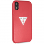 Guess PU Leather Case Triangle kryt pre iPhone XR – červená