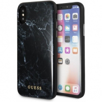 Guess Marble TPU puzdro pre iPhone X/XS – čierna