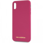 Karl Lagerfeld Gold Logo Silicone Case iPhone XS Max fuksiové