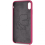 Karl Lagerfeld Gold Logo Silicone Case iPhone XS Max fuksiové