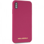 Karl Lagerfeld Gold Logo Silicone Case iPhone XS Max fuksiové