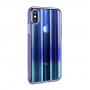 BASEUS Aurora kryt pre iPhone XS – modrá