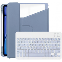 Otočné 360° puzdro s klávesnicou a priestorom na Apple Pencil na iPad Air 13" (2024-2026) - modrošedé