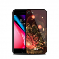 NXE kryt so sklenenou zadnou stranou pre iPhone SE (2020/2022) / 8 / 7 – oranžová kvetina