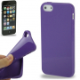 Gumový hladký kryt pre iPhone 5 / 5S / SE (2016) - fialový