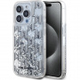 Karl Lagerfeld Liquid Glitter Monogram Gradient kryt pre iPhone 15 Pro Max - strieborný