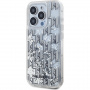 Karl Lagerfeld Liquid Glitter Monogram Gradient kryt pre iPhone 15 Pro Max - strieborný