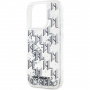 Karl Lagerfeld Liquid Glitter Monogram Gradient kryt pre iPhone 15 Pro Max - strieborný