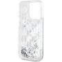 Karl Lagerfeld Liquid Glitter Monogram Gradient kryt pre iPhone 15 Pro Max - strieborný