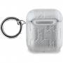 Karl Lagerfeld Embossed Karl Head obal pre AirPods 1/2 - strieborný