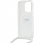 Karl Lagerfeld IML Karl Head kryt so šnúrkou a MagSafe pre iPhone 15 Pro Max - číry