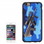 Plastový kryt s 3D motívom pušky Steyr AUG A1 pre Apple iPhone 6S / 6 - modrý