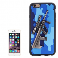 Plastový kryt s 3D motívom pušky Steyr AUG A1 pre Apple iPhone 6S / 6 - modrý