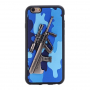 Plastový kryt s 3D motívom pušky Steyr AUG A1 pre Apple iPhone 6S / 6 - modrý