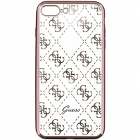 Guess 4G TPU puzdro pre iPhone 7 Plus/8 Plus – ružovo-zlatá