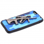 Plastový kryt s 3D motívom pušky Steyr AUG A1 pre Apple iPhone 6S / 6 - modrý