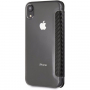 BMW Carbon Red Stripe Book puzdro pre iPhone XR – čierna