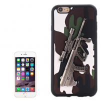 Plastový kryt s 3D motívom pušky Steyr AUG A1 pre Apple iPhone 6S / 6 - biely
