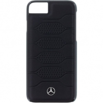 Mercedes Pattern pevné kožené puzdro pre iPhone 7 / 8 – čierna