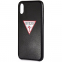 Guess PU Leather Case Triangle kryt pre iPhone XS Max – čierna