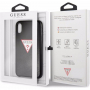 Guess PU Leather Case Triangle kryt pre iPhone XS Max – čierna