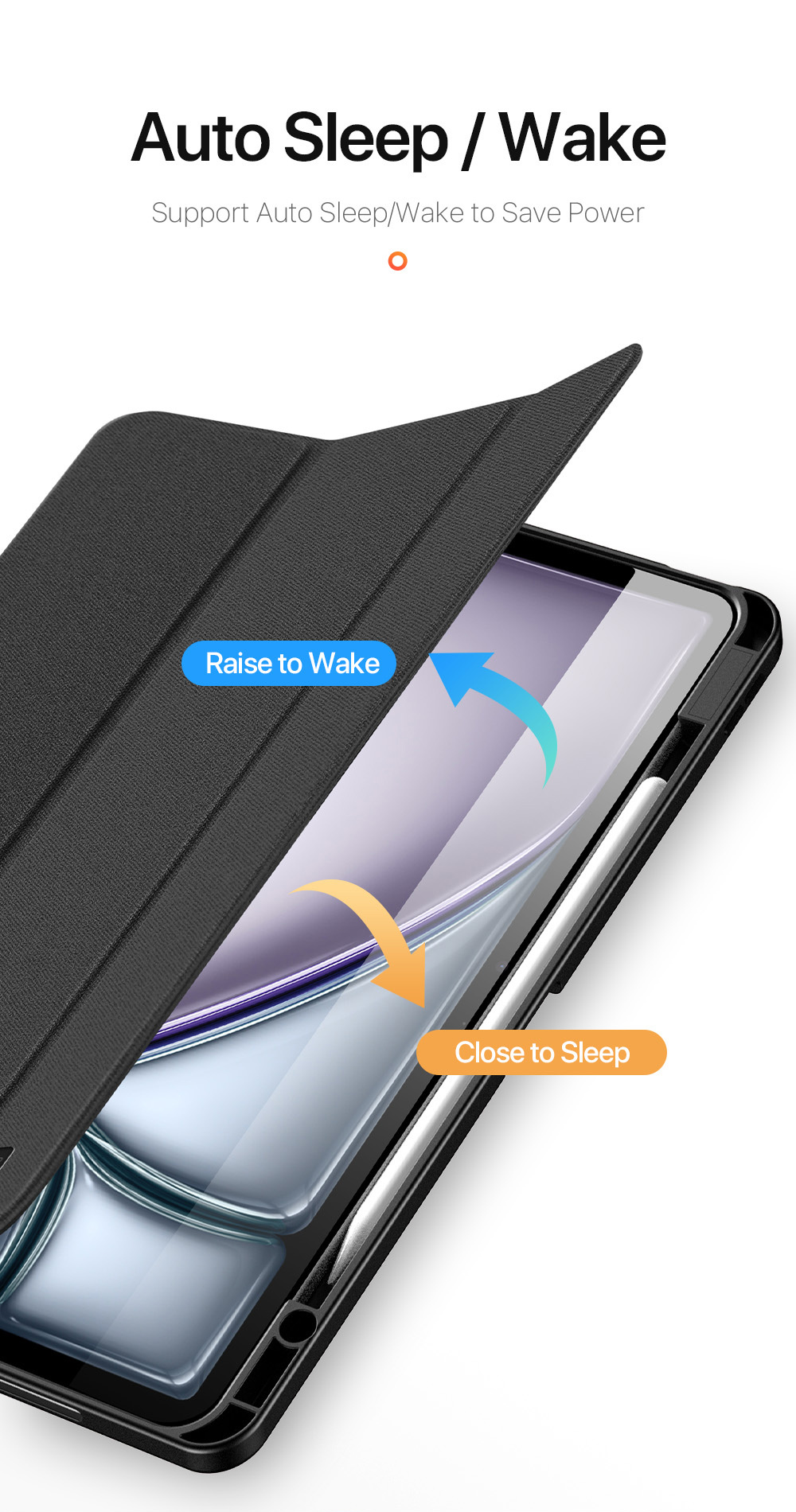 DUX DUCIS Domo puzdro s priestorom na Apple Pencil a funkciou uspania na iPad Air 13