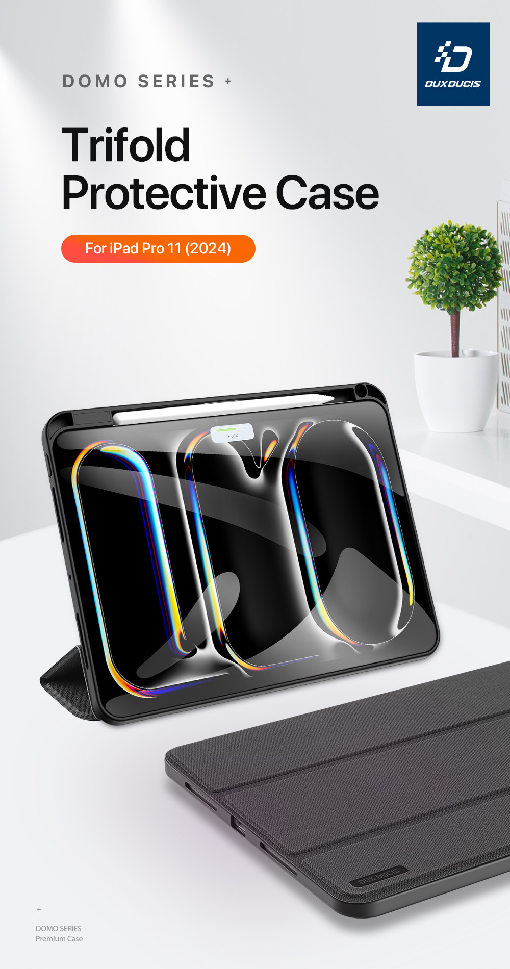 DUX DUCIS Domo puzdro s priestorom na Apple Pencil a funkciou uspania na iPad Pro 11