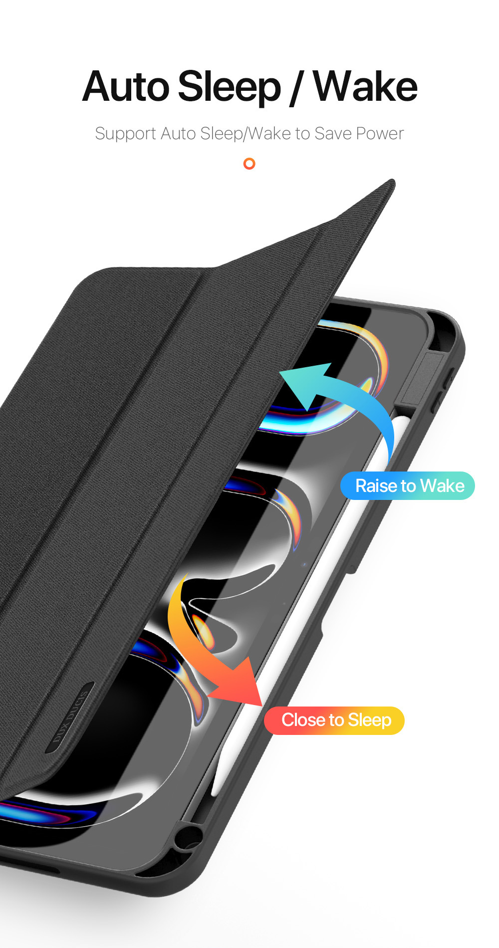 DUX DUCIS Domo puzdro s priestorom na Apple Pencil a funkciou uspania na iPad Pro 11