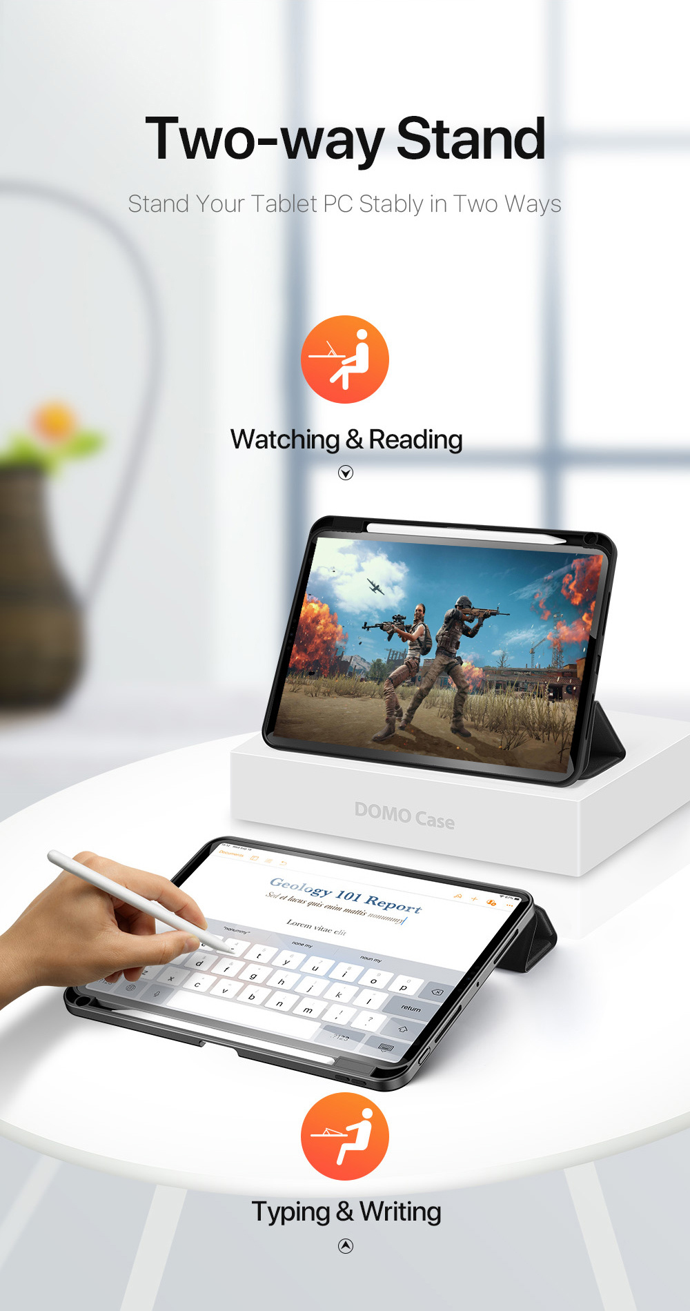 DUX DUCIS Domo puzdro s priestorom na Apple Pencil a funkciou uspania na iPad Pro 11
