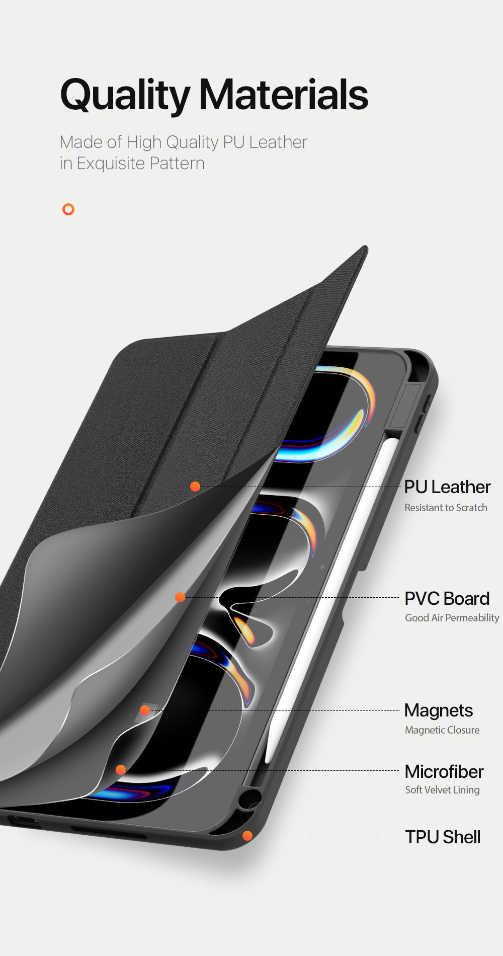 DUX DUCIS Domo puzdro s priestorom na Apple Pencil a funkciou uspania na iPad Pro 11