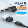Dátový a nabíjací adaptér OTG USB-A 3.0 / USB-C female - strieborný