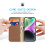 DUX DUCIS Hivo kožené flipové púzdro pre iPhone 15 - hnedé