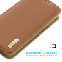 DUX DUCIS Hivo kožené flipové púzdro pre iPhone 15 - hnedé